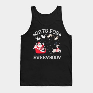 Cats For Everybody Christmas Funny Xmas Santa Tank Top